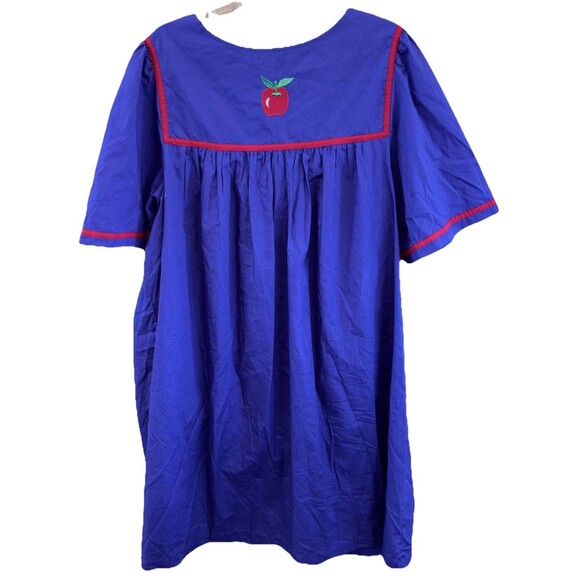 Go Softly Patio Dress Purple Embroidered Pockets 1X Fruit Muumuu Full Zip - Picture 7 of 11